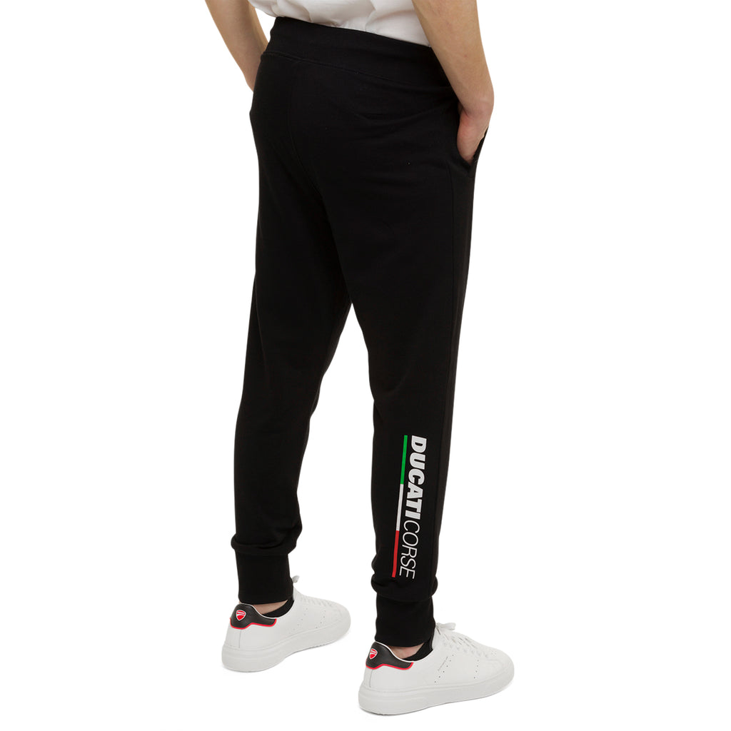 Pantaloni joggers neri da uomo con badge Ducati Corse