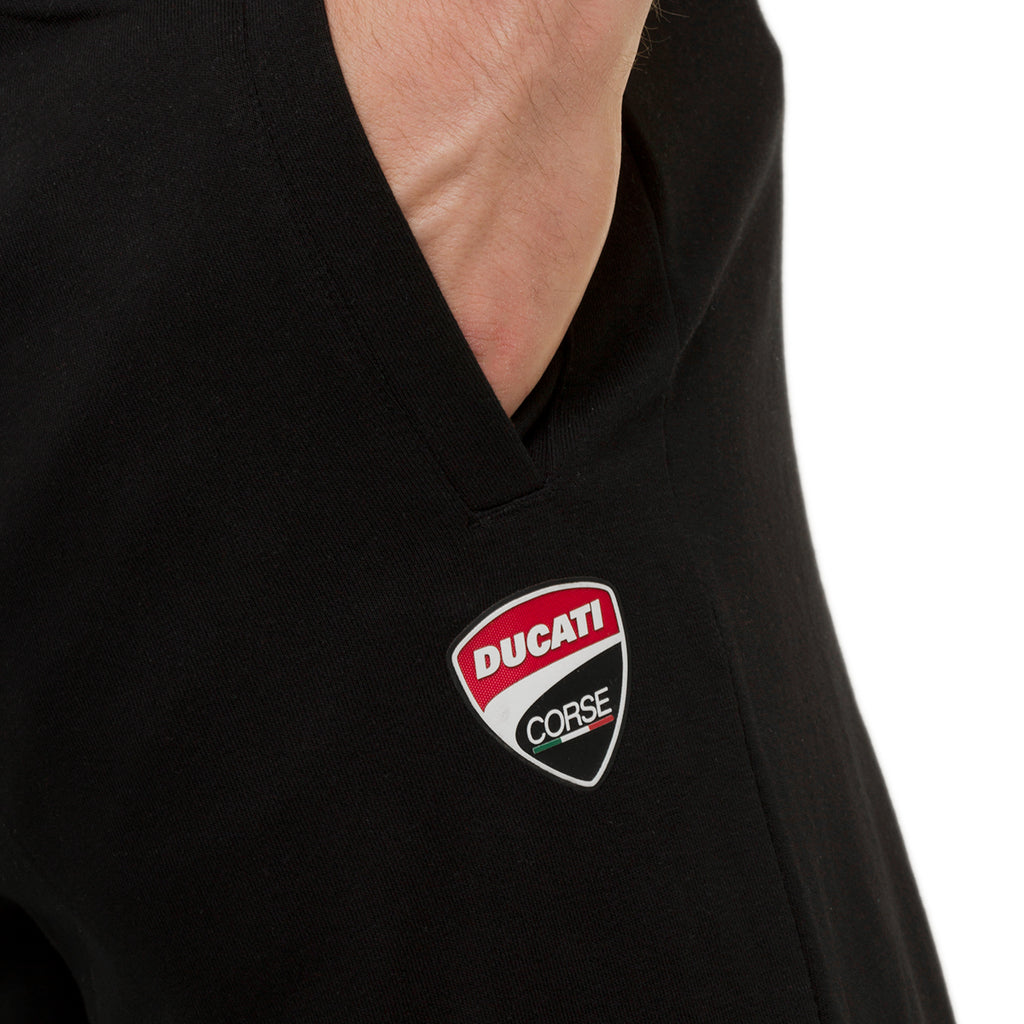 Pantaloni joggers neri da uomo con badge Ducati Corse