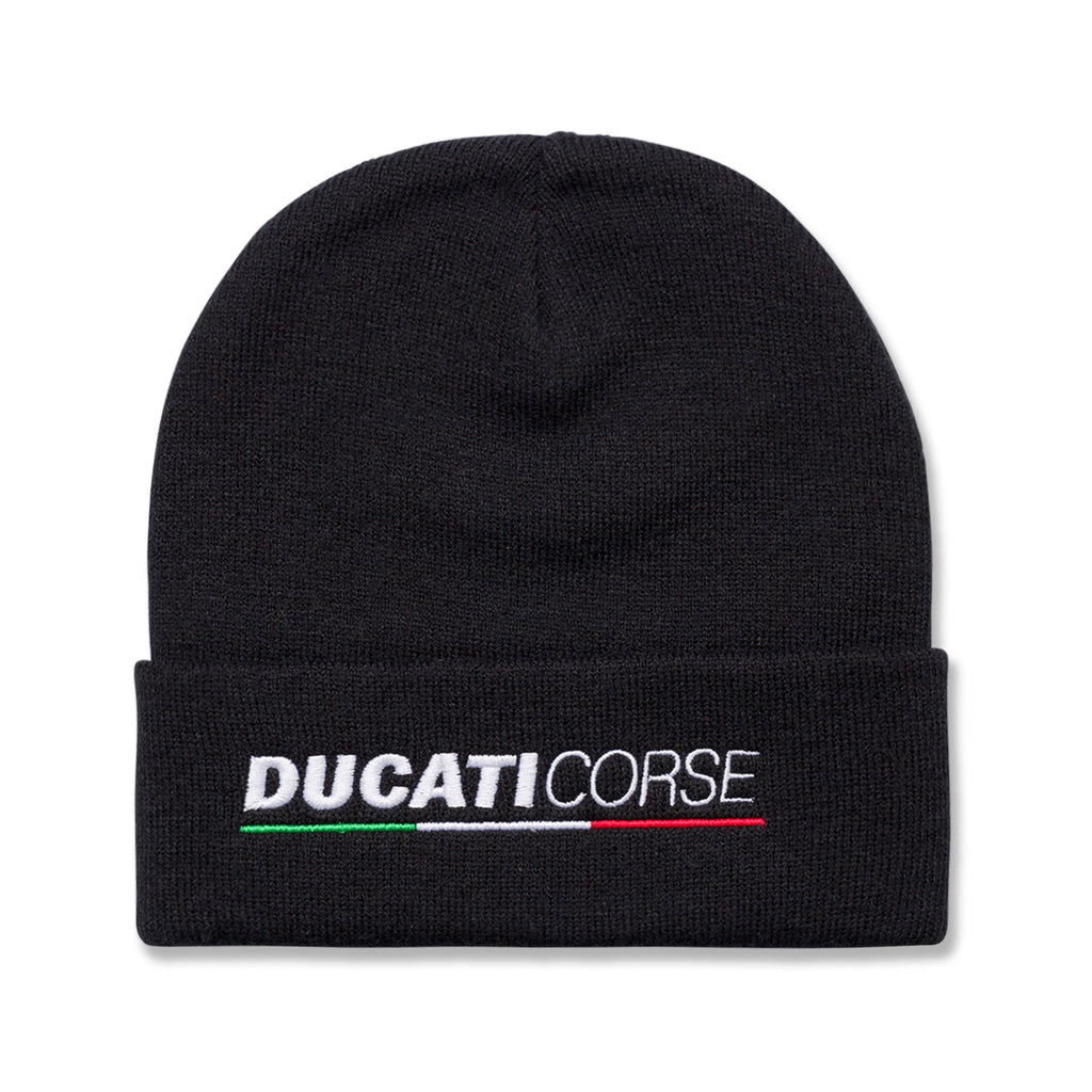 Berretto nero da uomo con logo ricamato Ducati Corse