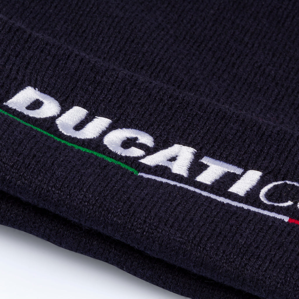 Berretto blu da uomo con logo ricamato Ducati Corse