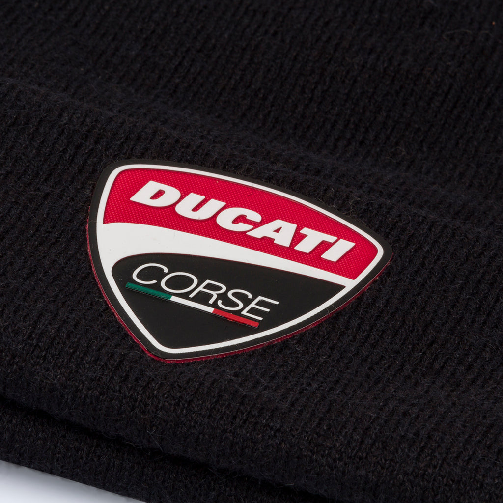 Berretto nero da uomo con badge gommato Ducati Corse