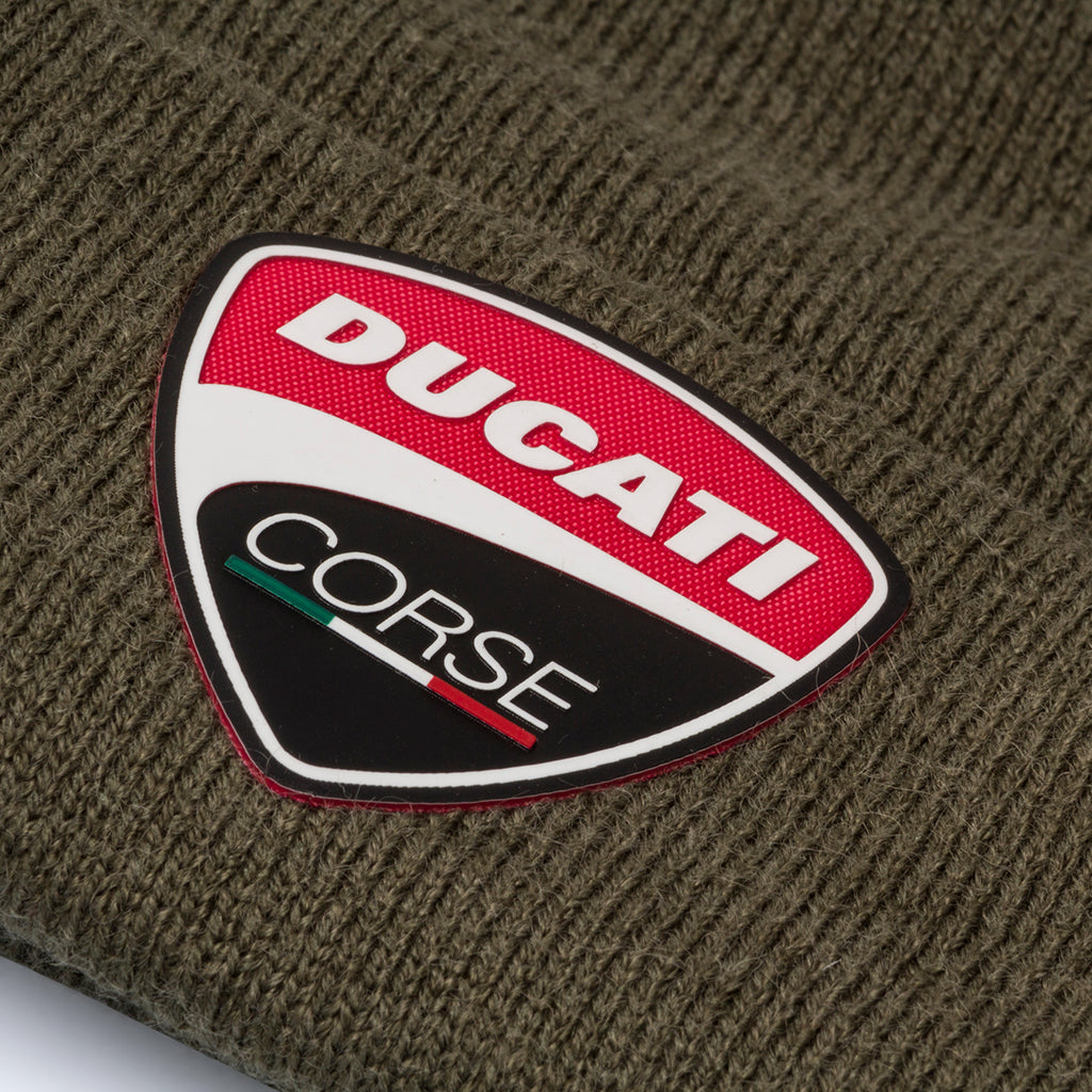 Berretto verde da uomo con badge gommato Ducati Corse