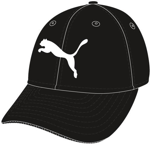 Cappellino nero con logo bianco Puma Big Cat