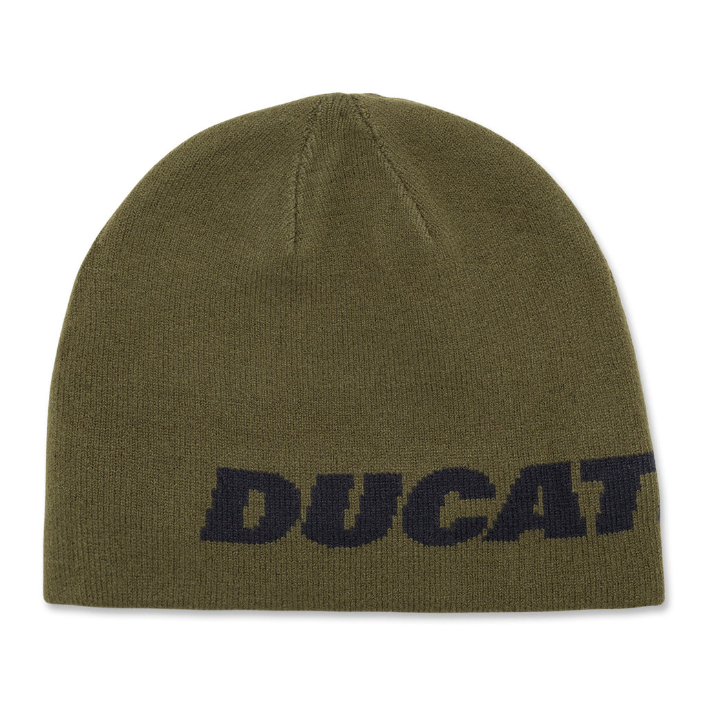 Berretto invernale verde con logo blu Ducati Corse Shanghai