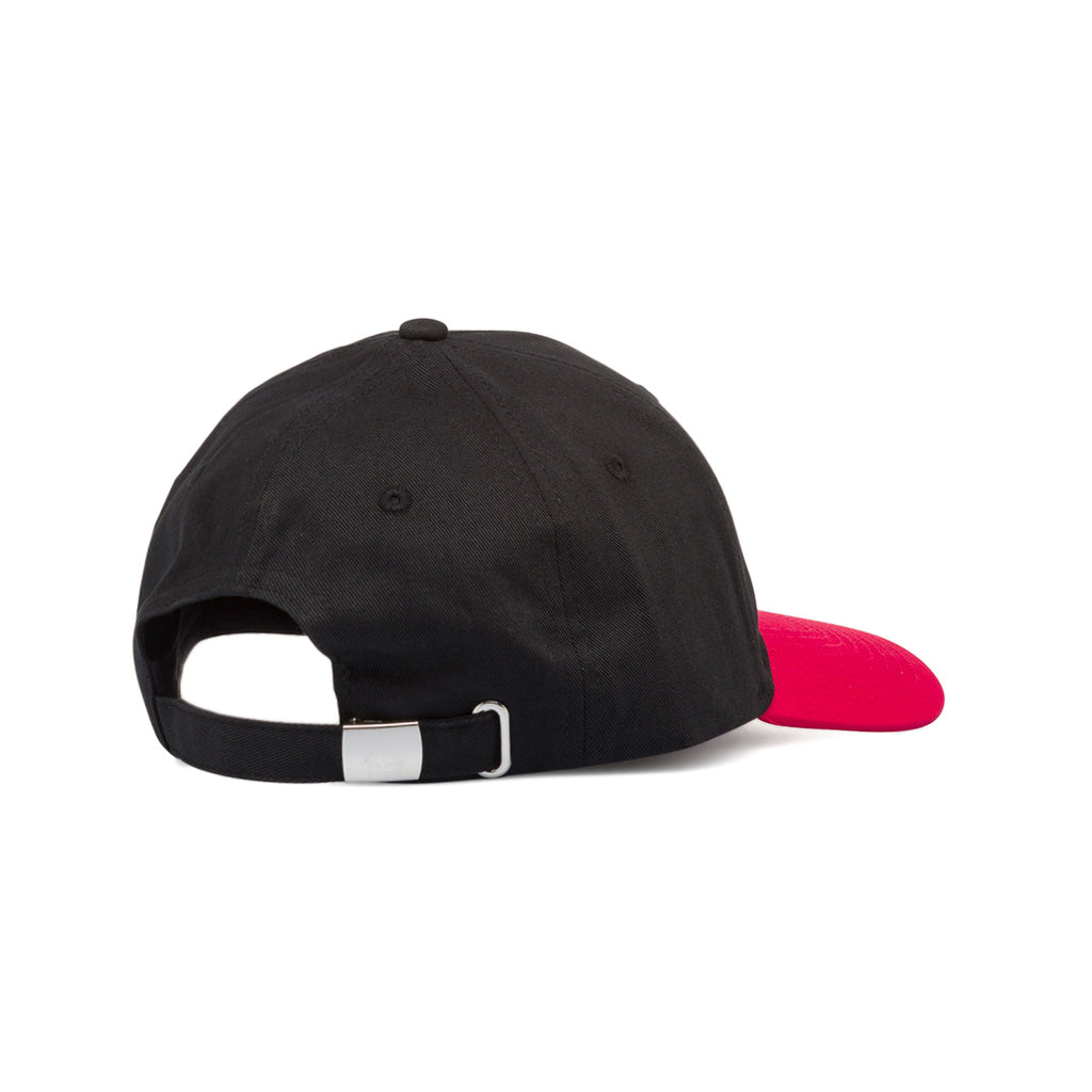 Cappellino da baseball nero con visiera rossa e logo Ducati Corse