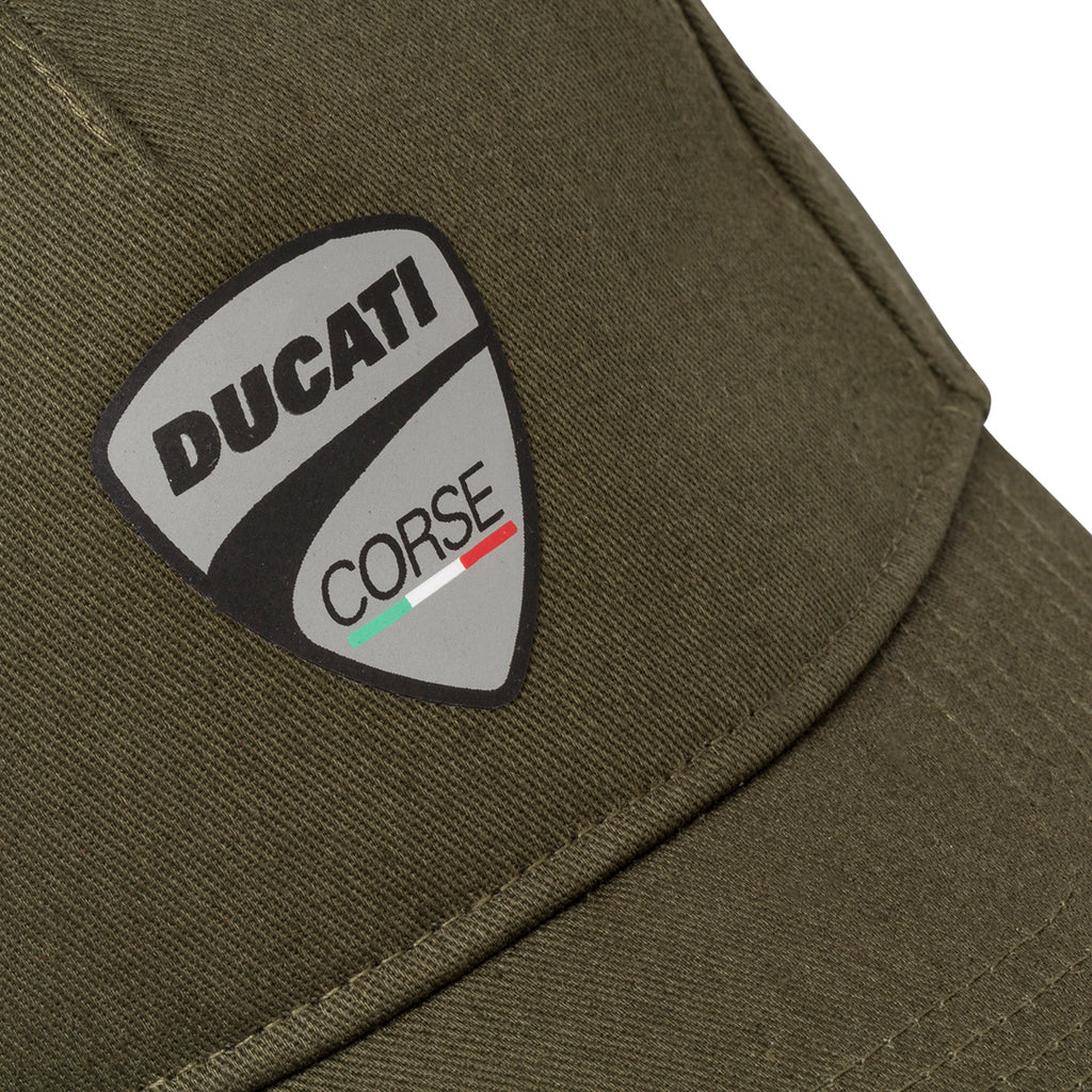 Cappellino da baseball verde con logo grigio Ducati Corse