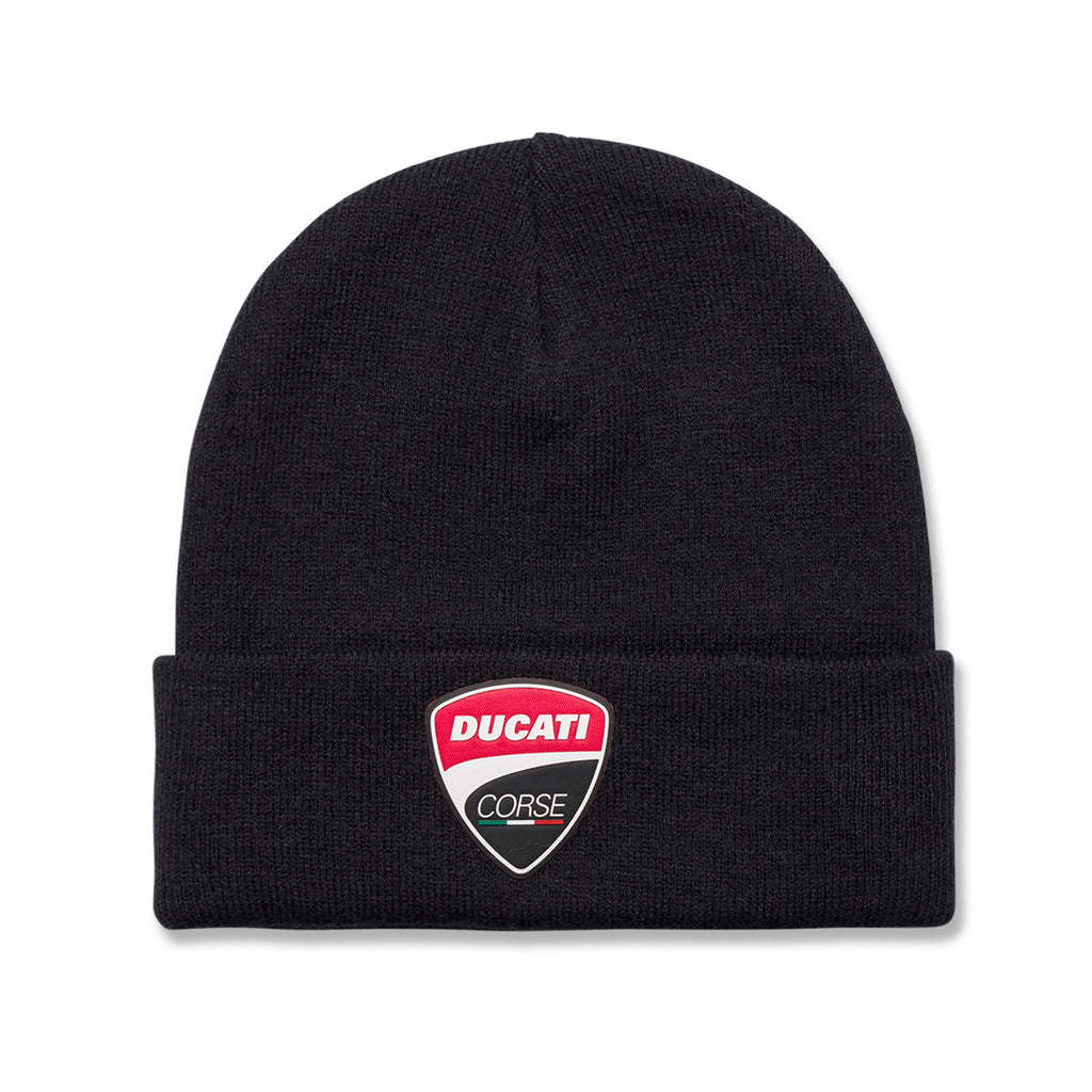 Berretto nero da uomo con badge gommato Ducati Corse