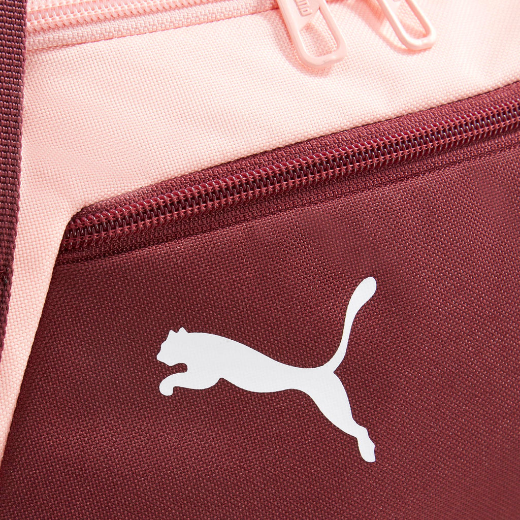 Borsone sportivo rosa e bordeaux con logo bianco Puma Fundamentals S