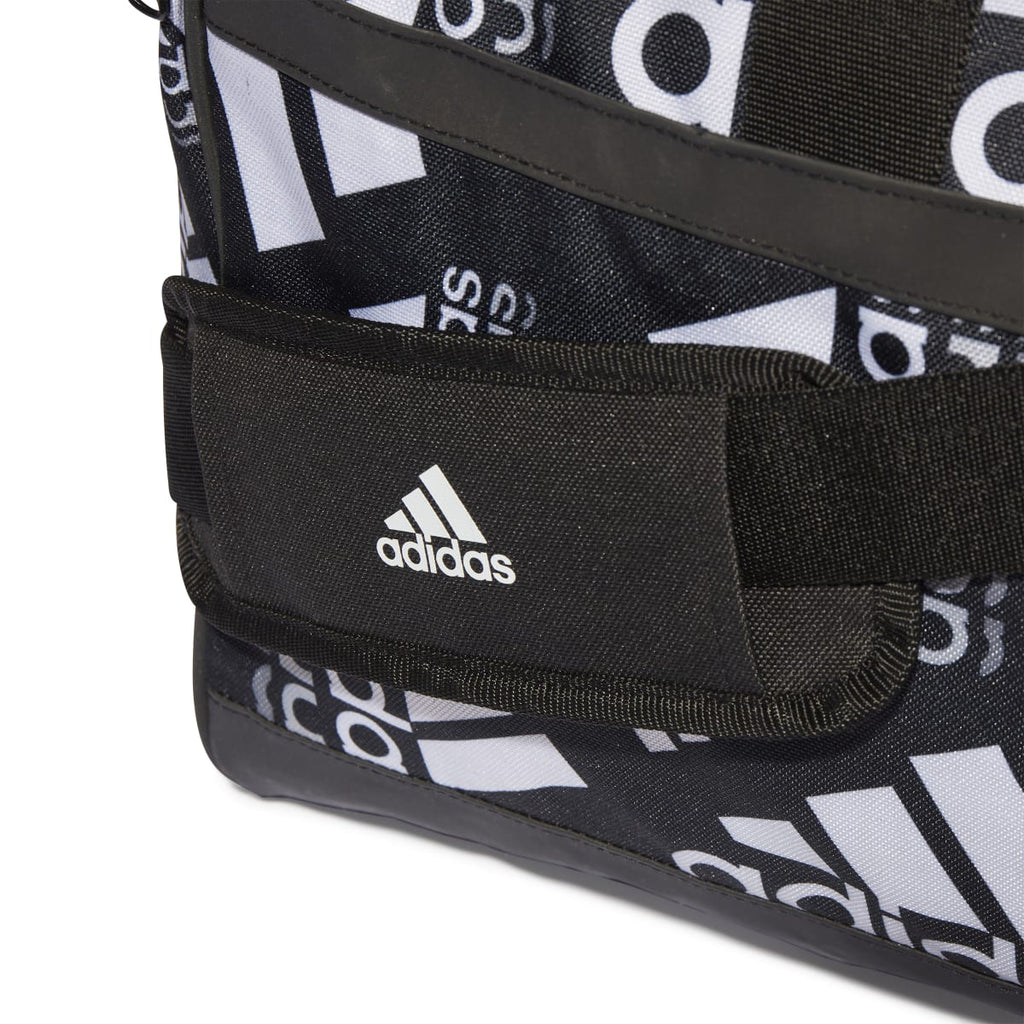 Borsone sportivo nero con loghi a contrasto adidas Linear