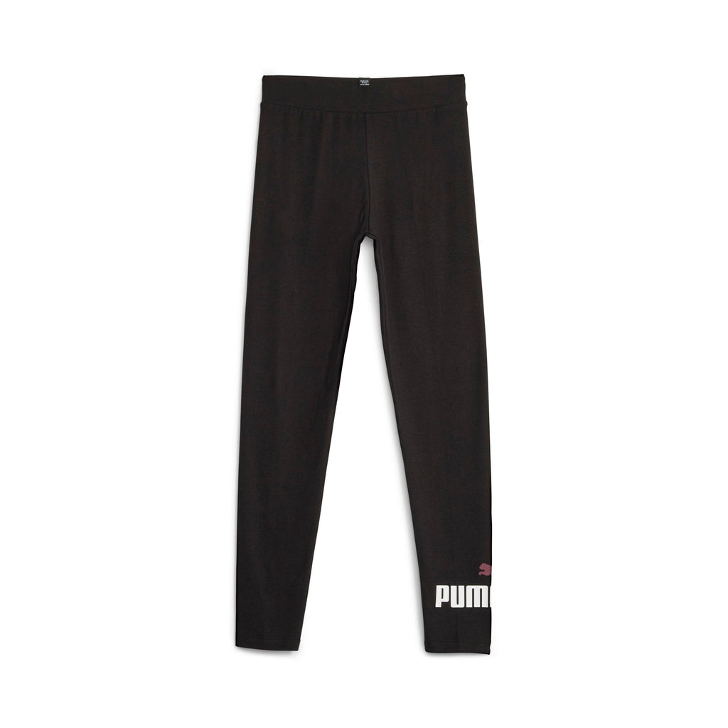 Leggings neri da bambina con logo a contrasto Puma