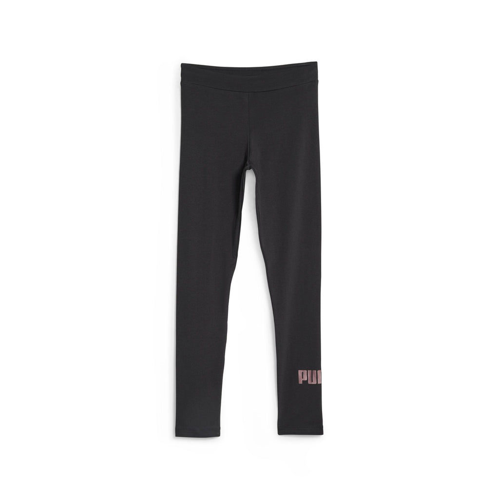 Leggings neri da bambina con logo a contrasto Puma Essentials+