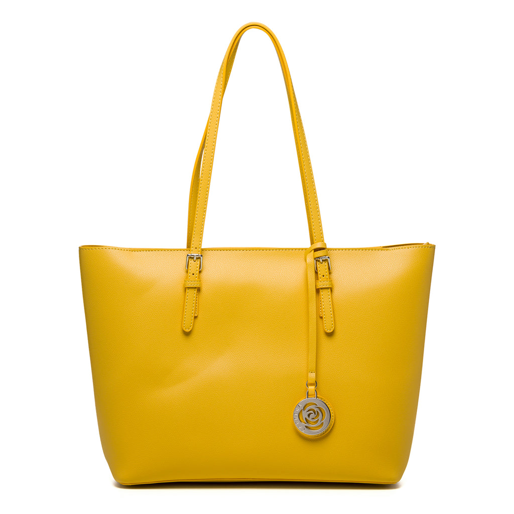 Borsa a spalla gialla con pendente Carrera Jeans Meg