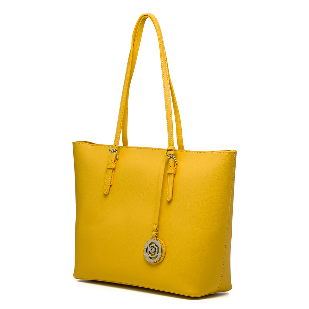 Borsa a spalla gialla con pendente Carrera Jeans Meg