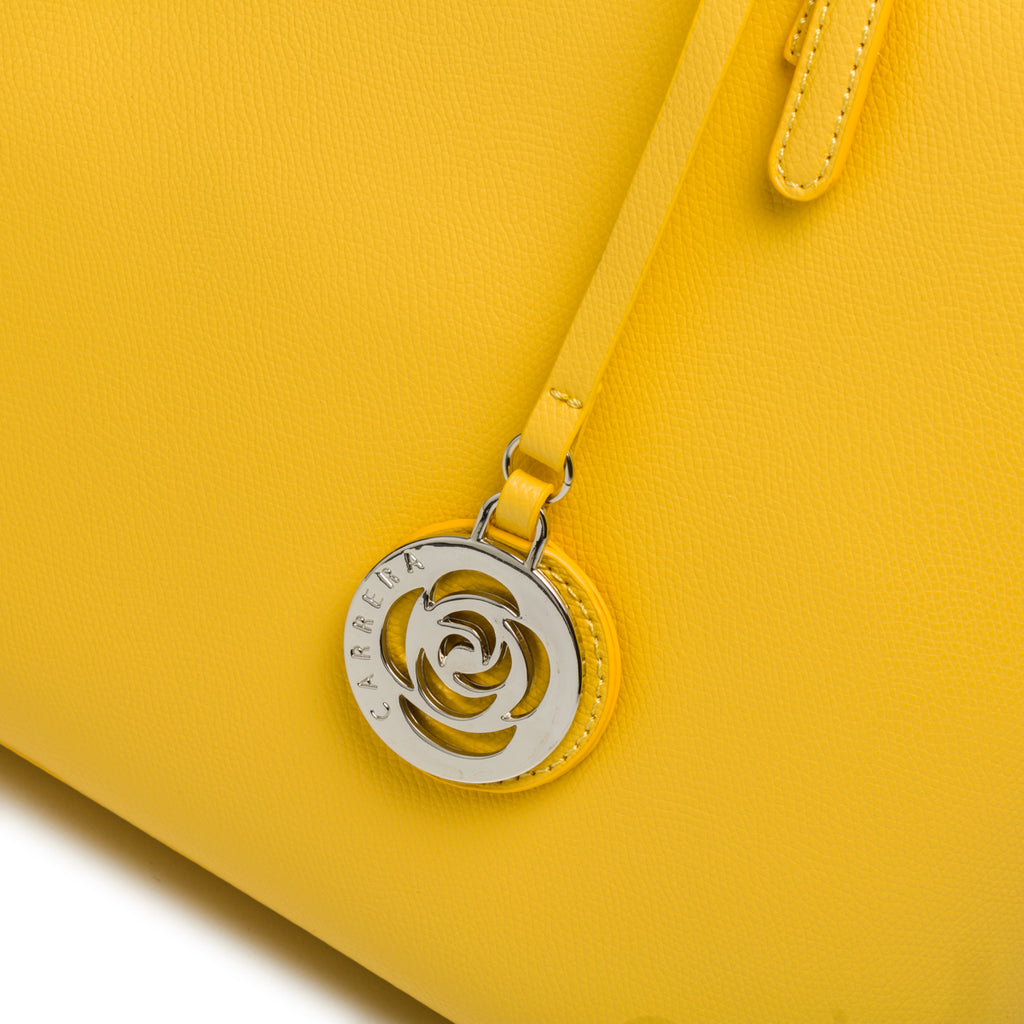 Borsa a spalla gialla con pendente Carrera Jeans Meg