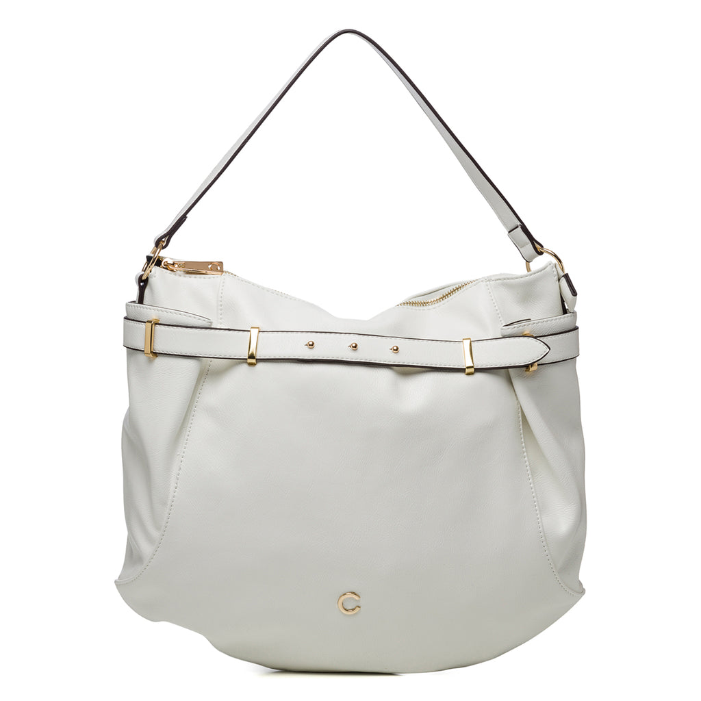 Borsa a spalla bianca con dettagli oro Carrera Jeans Jenny