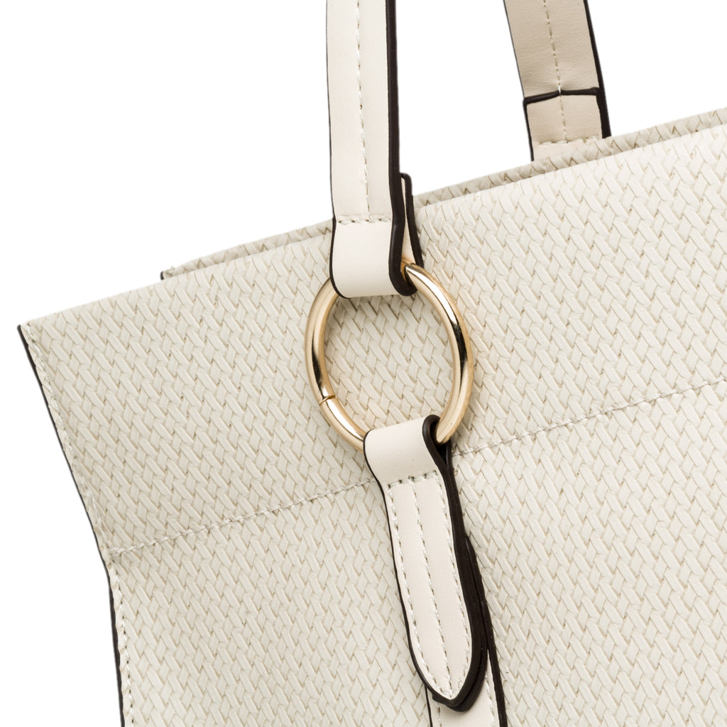 Borsa a spalla beige effetto intrecciato Carrera Jeans Florence