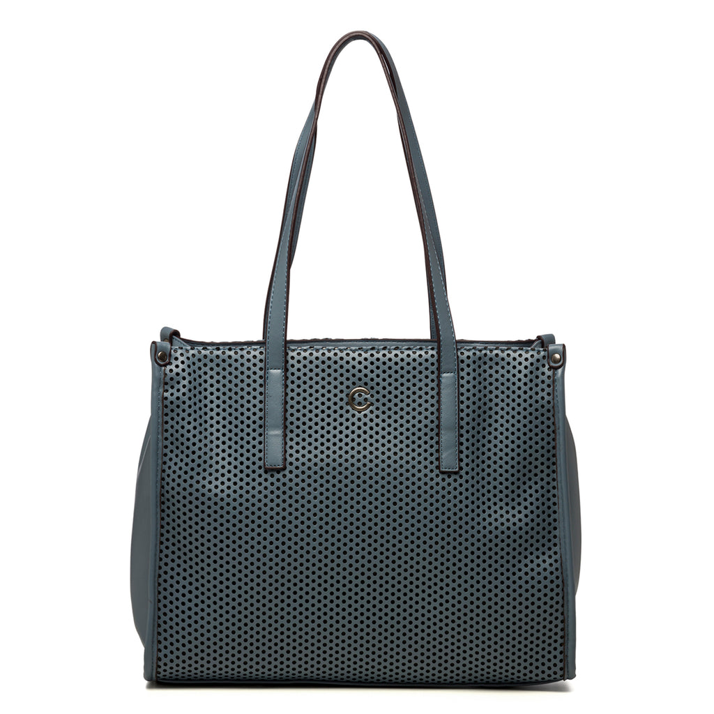 Borsa a spalla color denim effetto traforato Carrera Jeans Holly