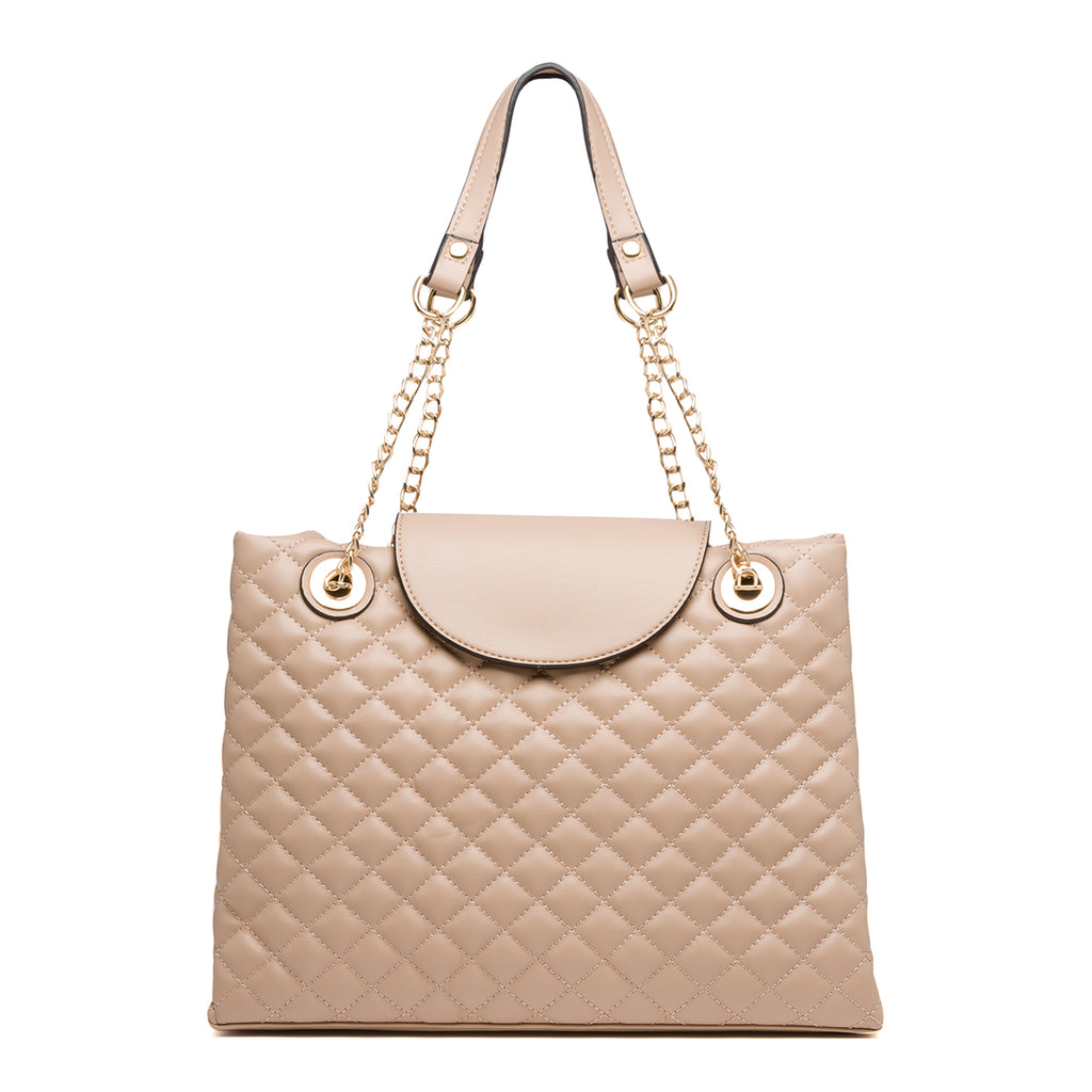 Borsa a spalla nude effetto trapuntato Lora Ferres