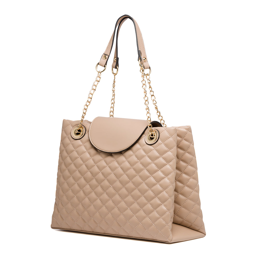 Borsa a spalla nude effetto trapuntato Lora Ferres