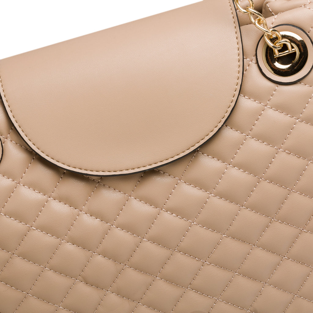 Borsa a spalla nude effetto trapuntato Lora Ferres