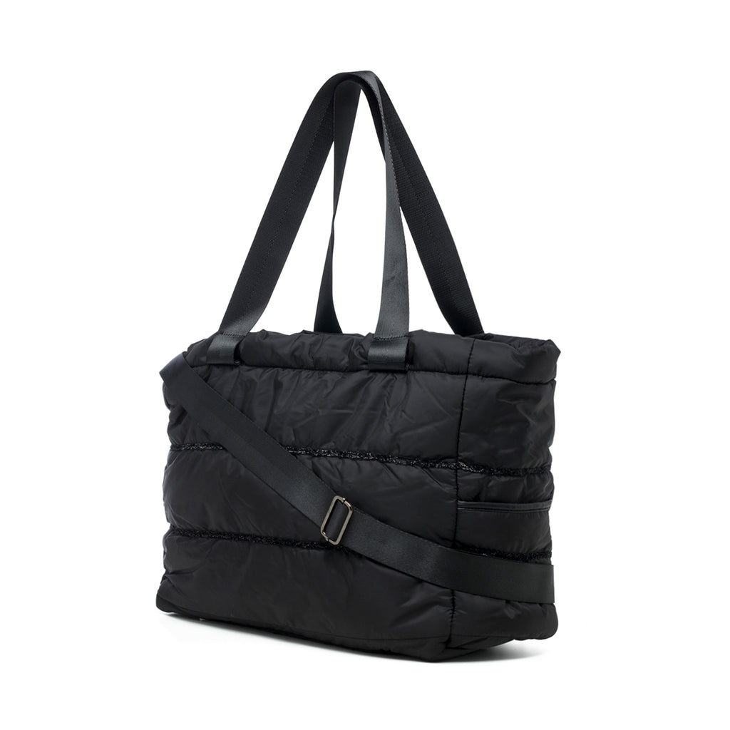 Borsa a spalla nera con dettagli glitterati Lora Ferres