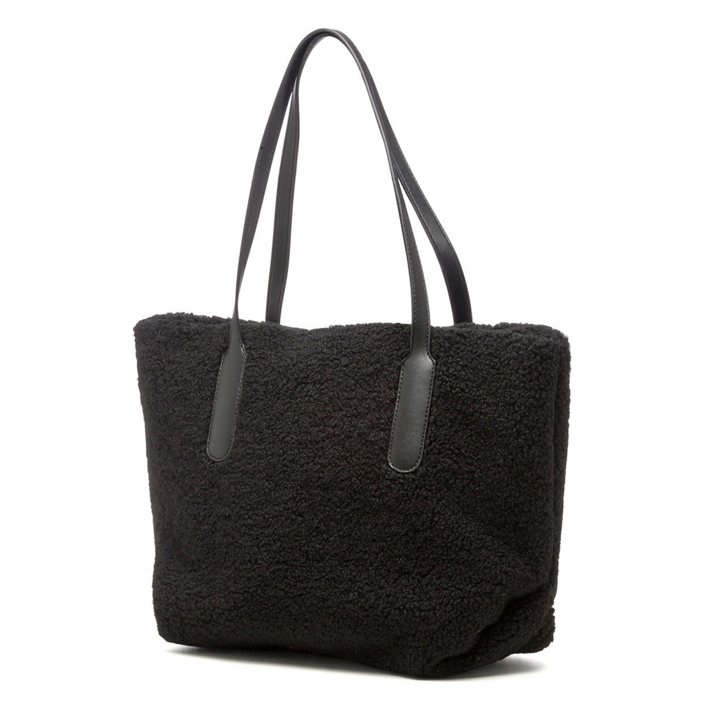 Borsa a spalla nera in tessuto Lora Ferres