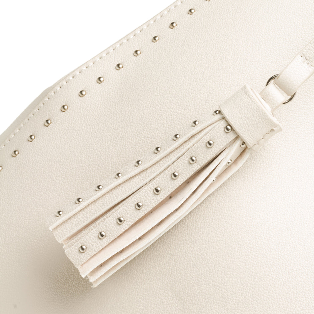 Borsa a spalla grigio chiaro con piccole borchie Carrera Jeans Allie