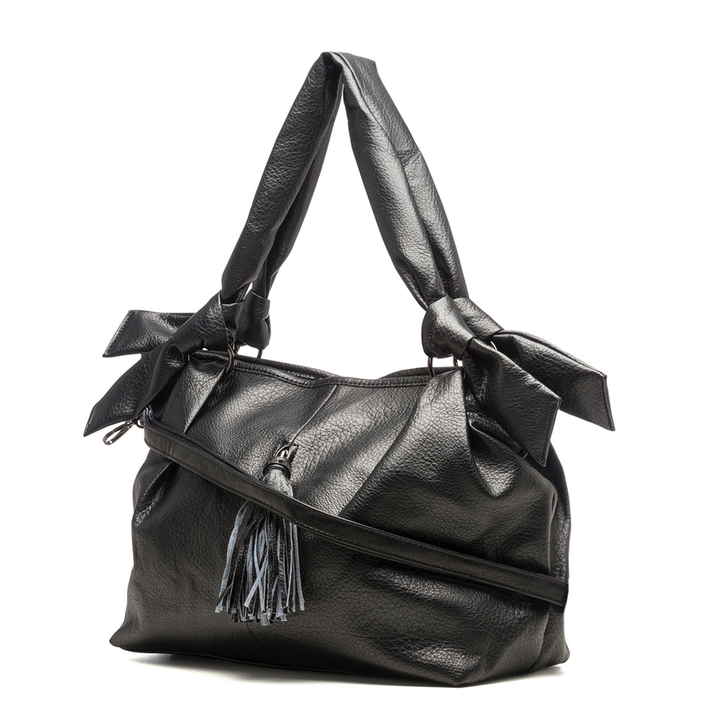 Borsa a spalla nera in similpelle Lora Ferres