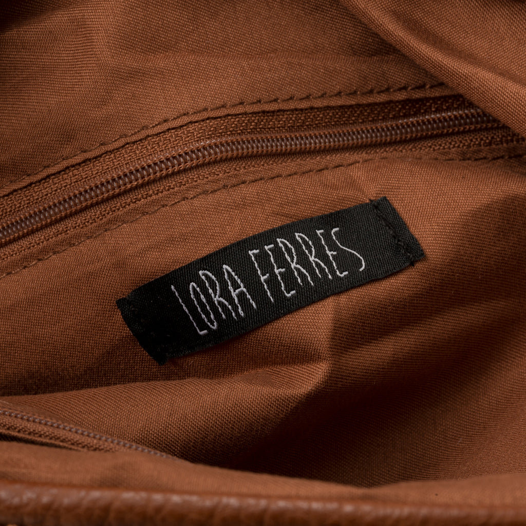 Borsa a spalla marrone in similpelle Lora Ferres