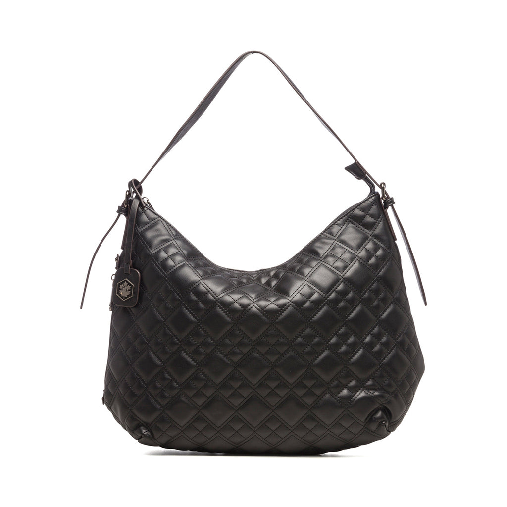 Borsa a spalla nera effetto trapuntato Lumberjack Harley