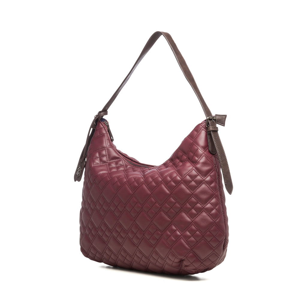 Borsa a spalla bordeaux effetto trapuntato Lumberjack Harley