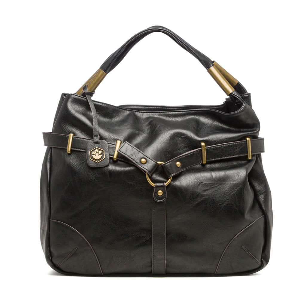 Borsa a spalla nera effetto vintage Lumberjack Charlotte