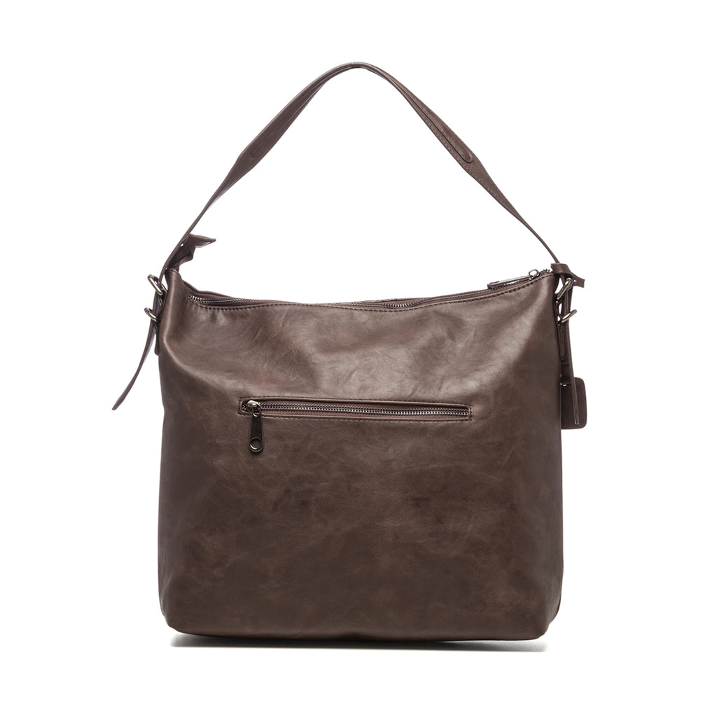 Borsa a spalla marrone con dettaglio intrecciato Lumberjack Nuray