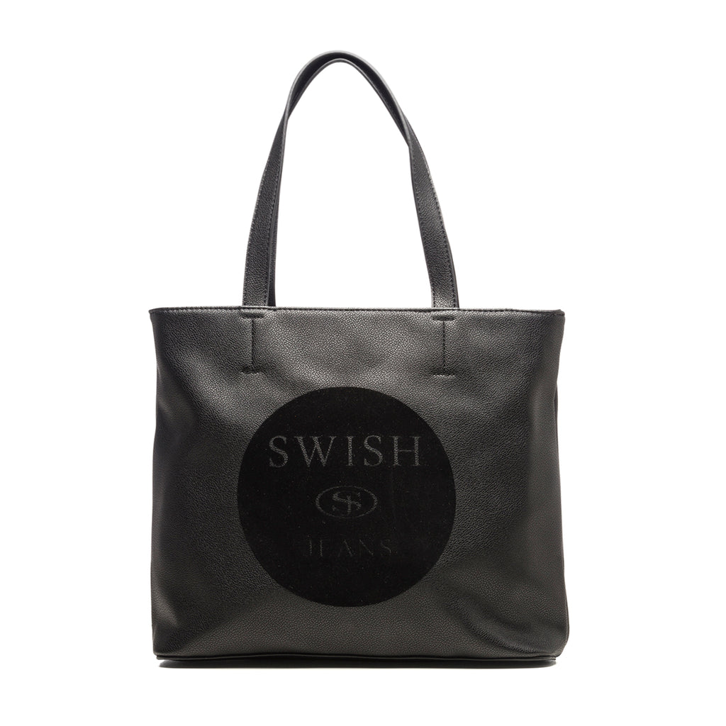 Borsa a spalla nera con dettagli scamosciati Swish Jeans Keat