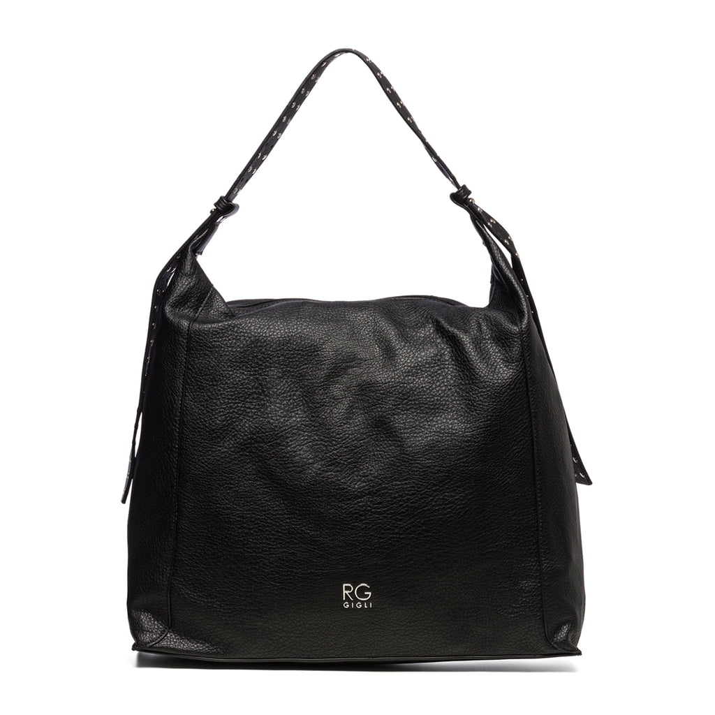 Borsa a spalla nera effetto martellato Romeo Gigli Gherson