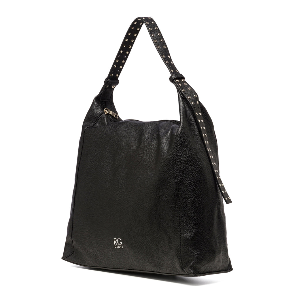 Borsa a spalla nera effetto martellato Romeo Gigli Gherson