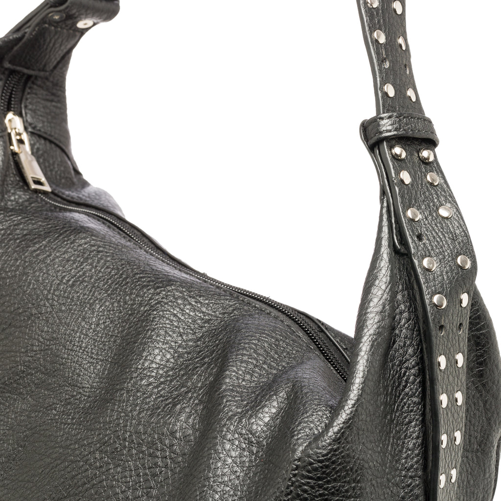 Borsa a spalla nera effetto martellato Romeo Gigli Gherson