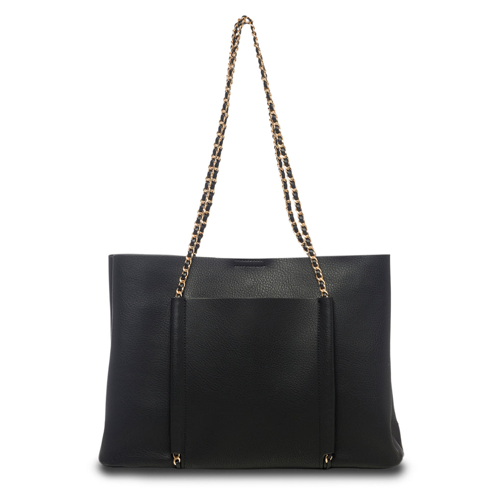 Borsa a spalla nera con manico in metallo Romeo Gigli Amber