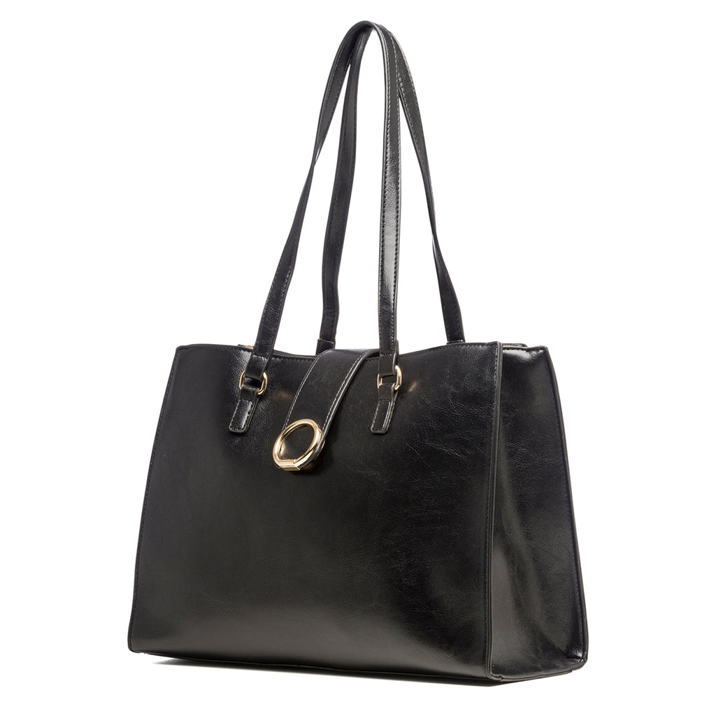 Borsa a spalla nera in similpelle Lora Ferres