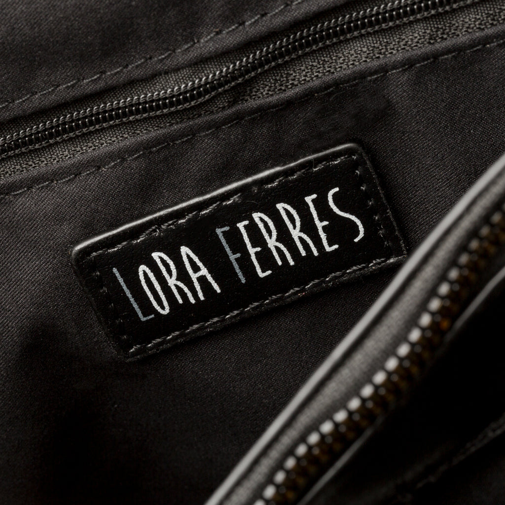 Borsa a spalla nera in similpelle Lora Ferres