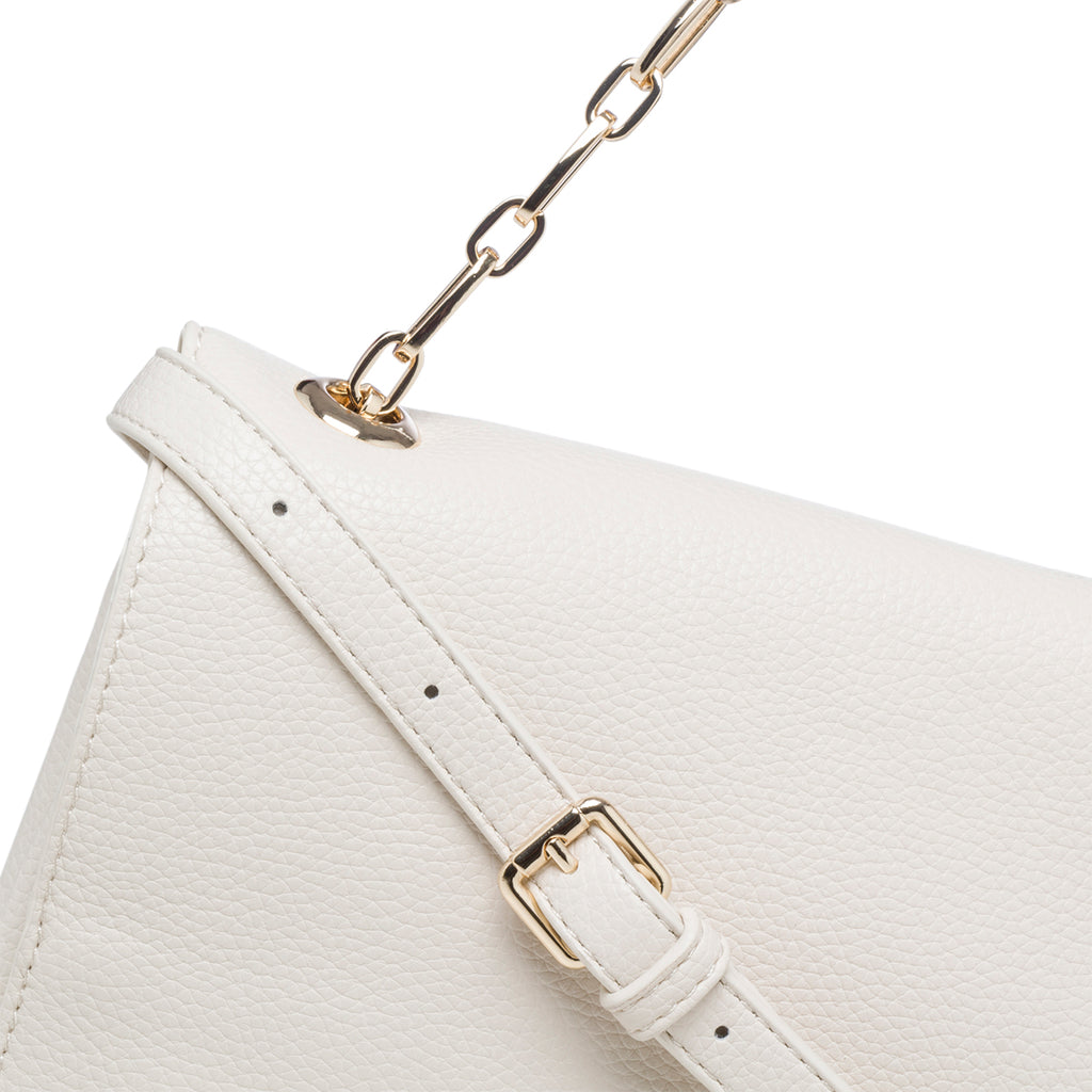 Borsa a spalla beige con manico a catena Romeo Gigli Abigail