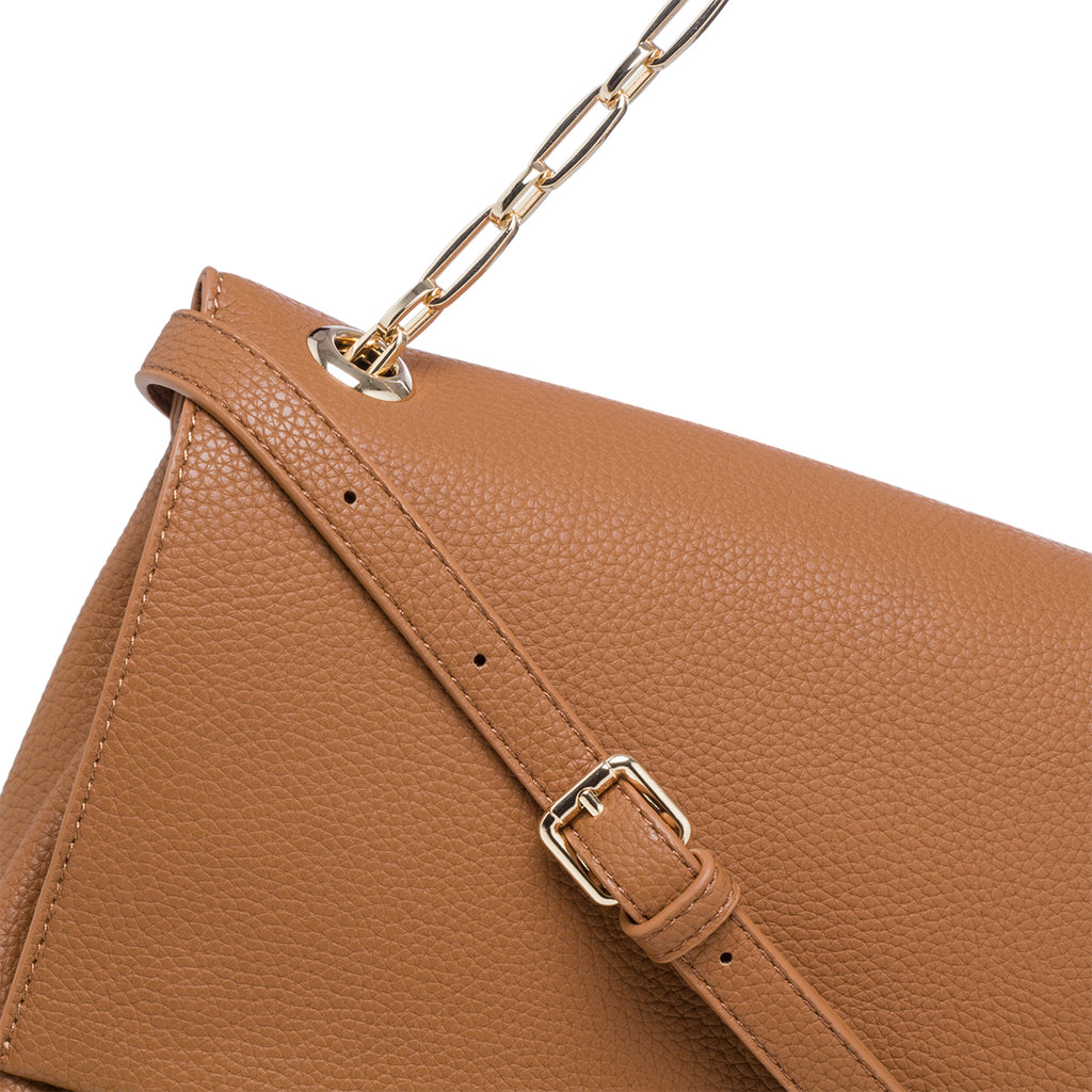 Borsa a spalla color cuoio con manico a catena Romeo Gigli Abigail