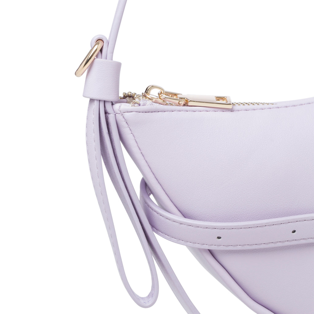 Borsa a spalla lilla con logo in metallo Romeo Gigli Charlotte