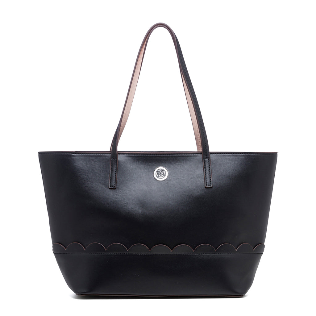 Borsa a spalla nera con logo in metallo Carrera Jeans Sally