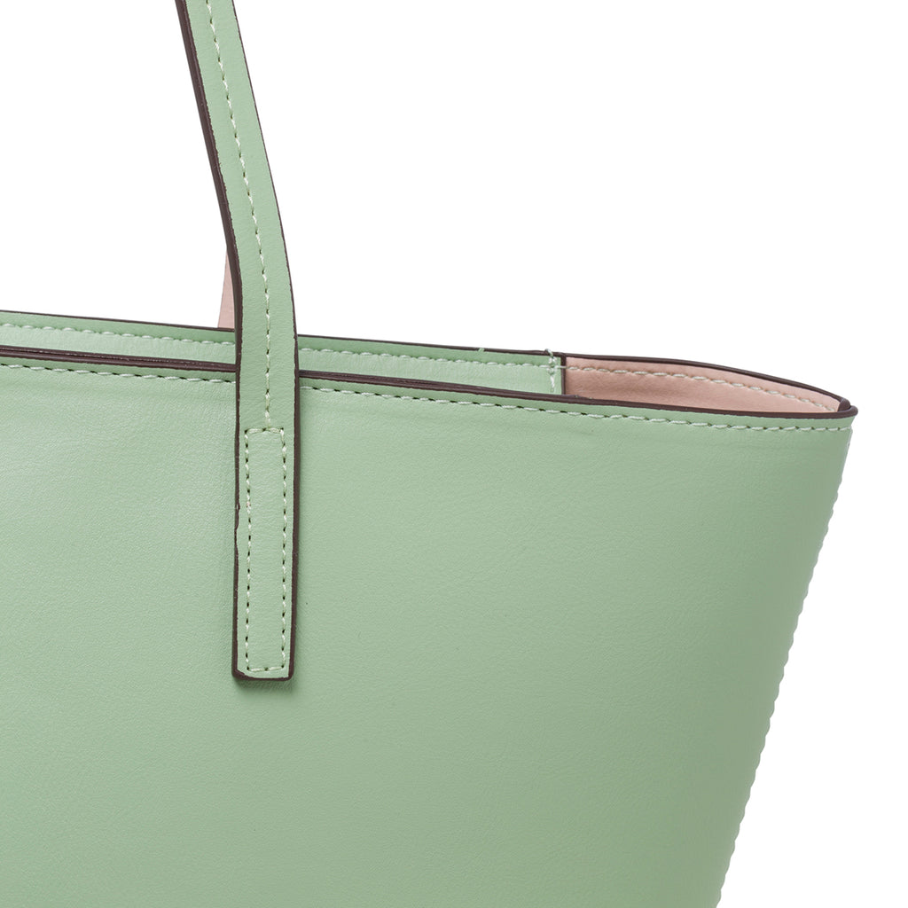 Borsa a spalla verde con logo in metallo Carrera Jeans Sally