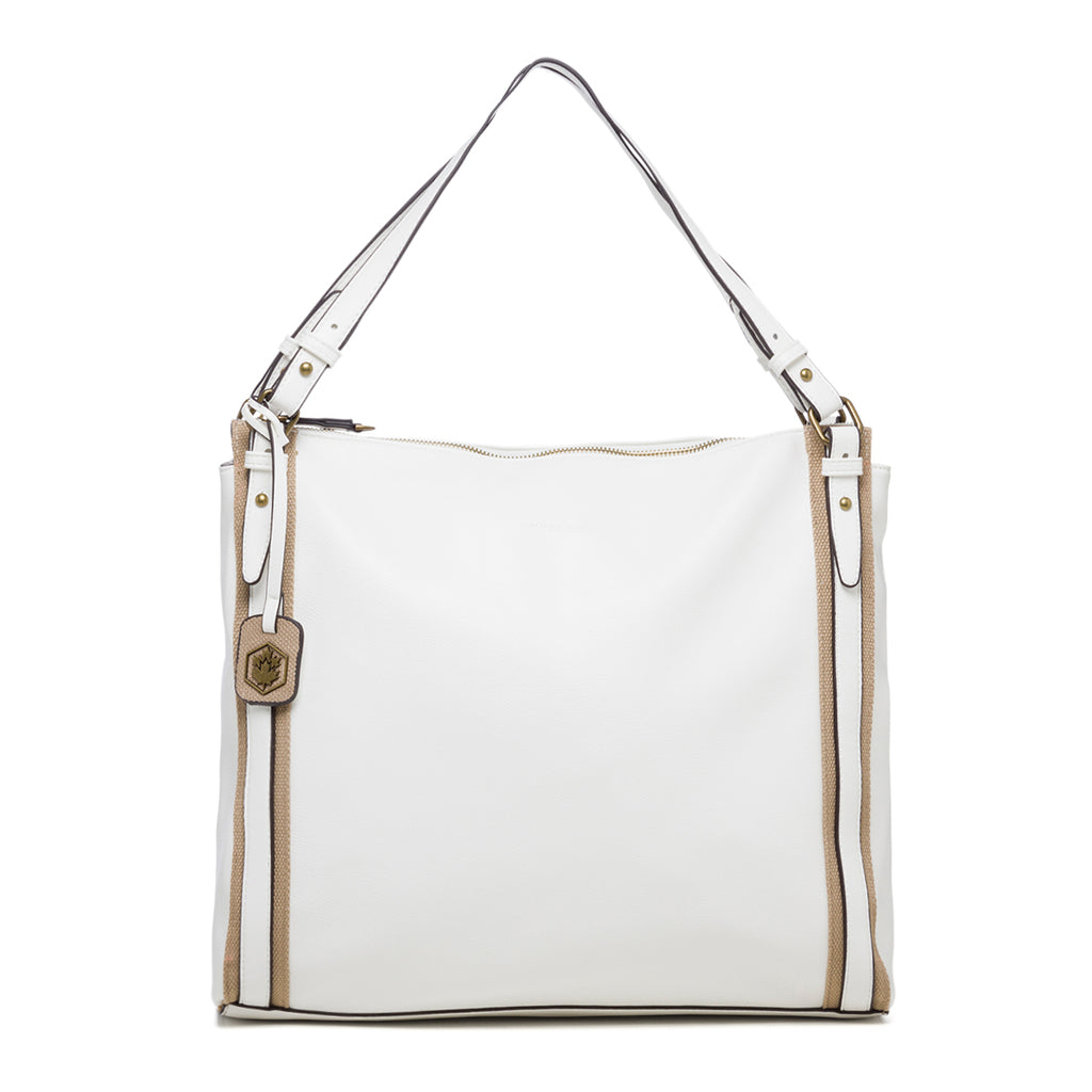 Borsa a spalla bianca con dettagli beige Lumberjack Scilla