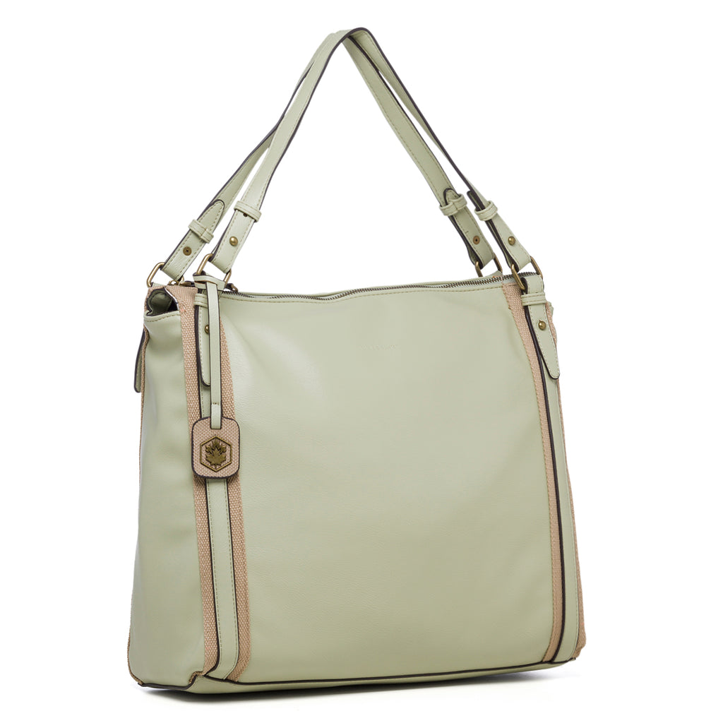 Borsa a spalla verde con dettagli beige Lumberjack Scilla