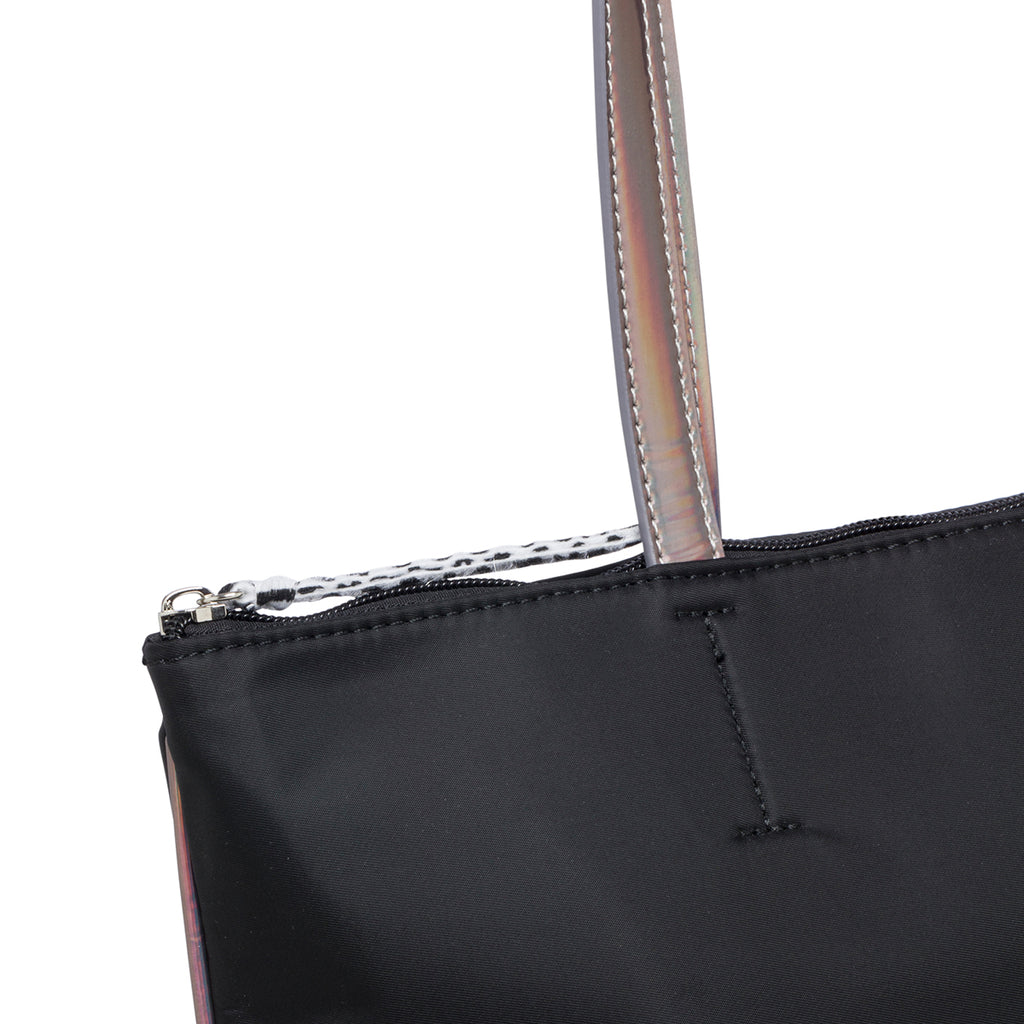 Borsa a spalla nera con stampa a contrasto Swish Jeans Maura