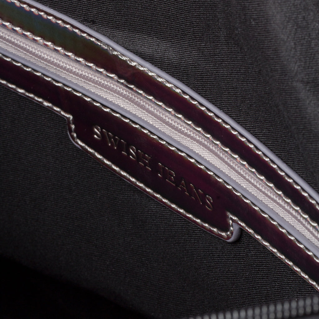 Borsa a spalla nera con stampa a contrasto Swish Jeans Maura