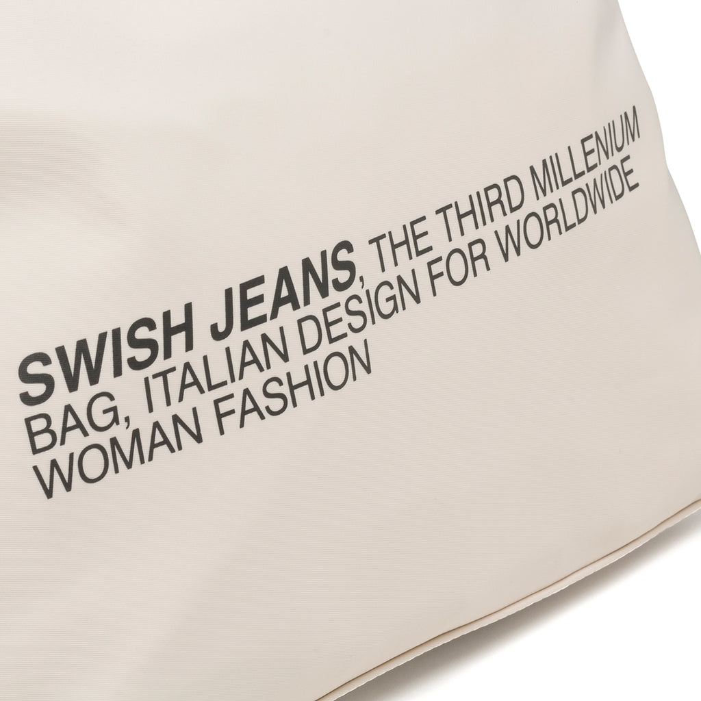 Borsa a spalla beige con stampa a contrasto Swish Jeans Maura